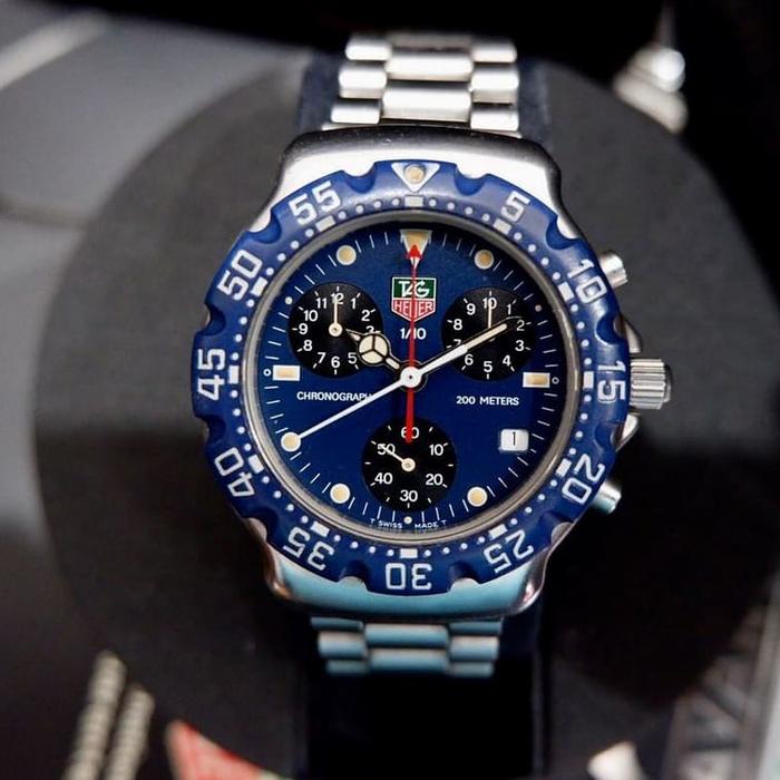 Tag heuer formula 1 chrono blue vintage original