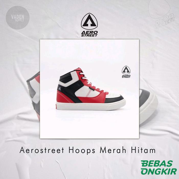 Sepatu Aerostreet Hoops Merah Hitam