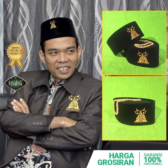 Peci UAS Bordir Original Songkok Murah Kopiah Anak Dewasa Hitam Hijrah