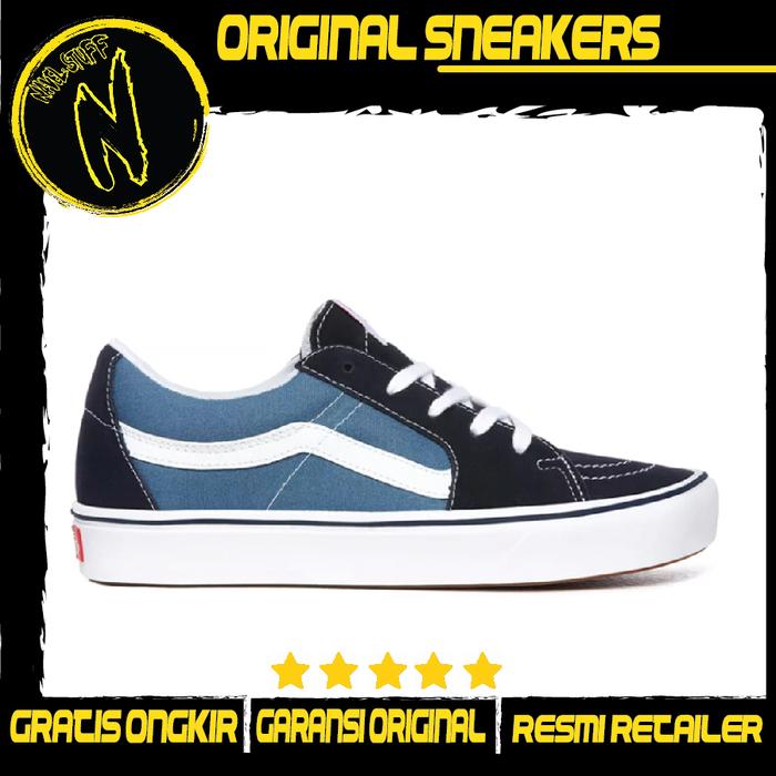 VANS Sk8 Low Comfycush Navy White Sepatu Original Resmi BNIB