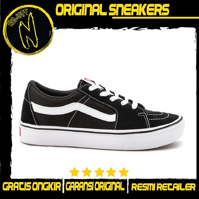 VANS Sk8 Low Comfycush Black White Sepatu Original Resmi BNIB