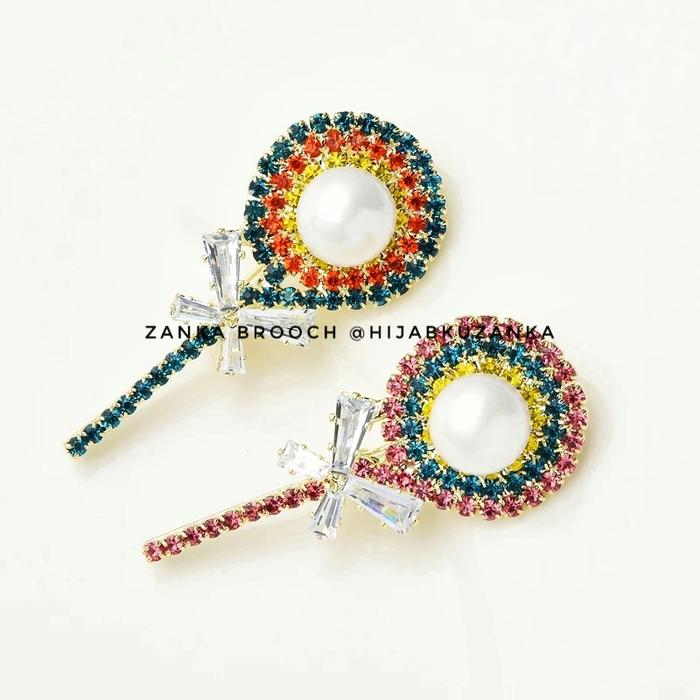bros lollipop permen mutiara | pearl lollipop candy brooch