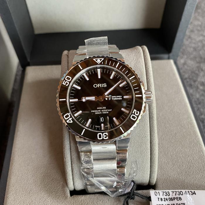 SOLD ..! Jam Tangan Oris Aquis Date Black Dial Original