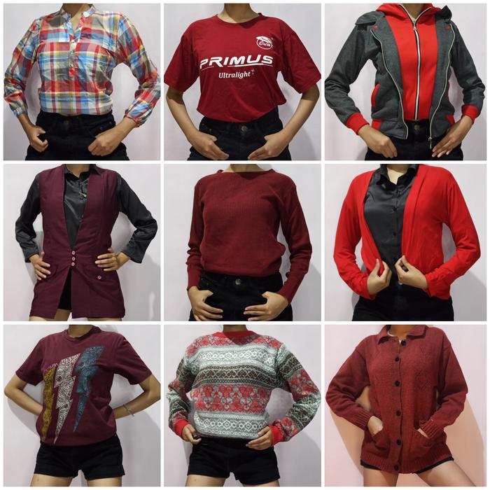 [ PRELOVED ] Thrift Shop Malang | Oversize Atasan Blus Crewneck Jaket