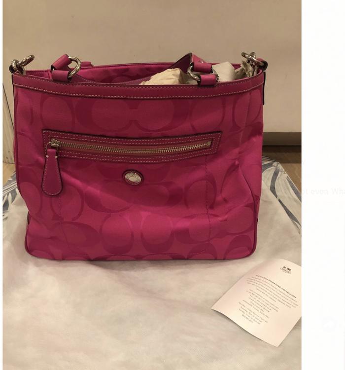 NEW NBU TAS COACH AUTHENTIC ASLI CANVAS WITH COACH CARD