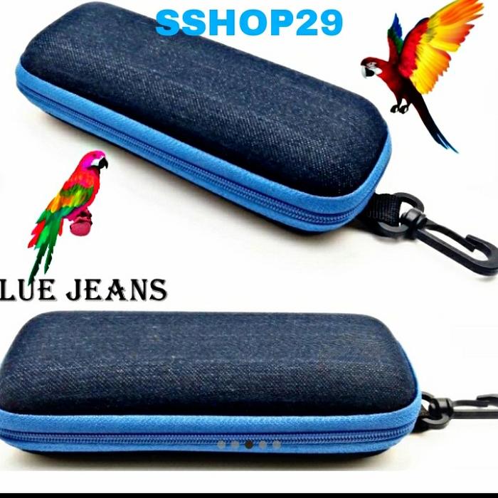Box kacamata bahan jeans /hardcase