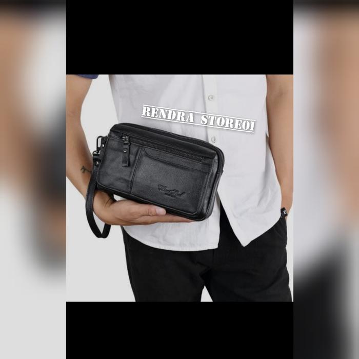 HANDBAG PRIA KULIT SAPI ASLI HANDBAG KULIT IMPORT DOMPET HP #2249
