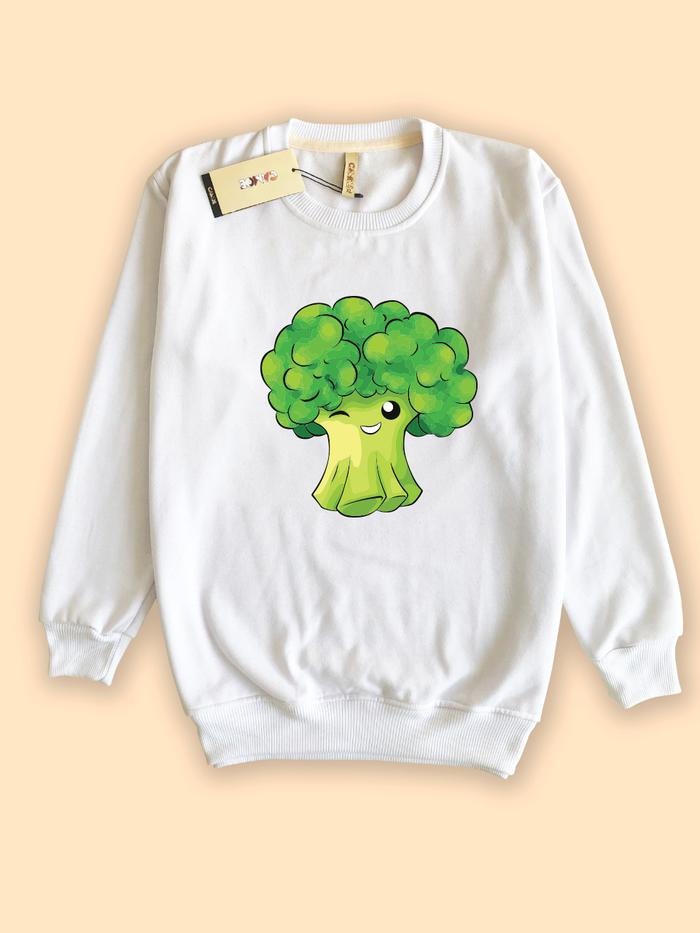 Sweater CAMOE Premium desain sayur brokoli broccoli hijau