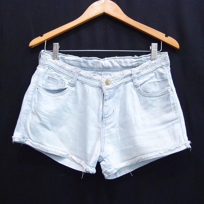 CF395 SIZE L SOFT BLUE LACE HOTPANT CELANA PENDEK WANITA IMPORT BEKAS
