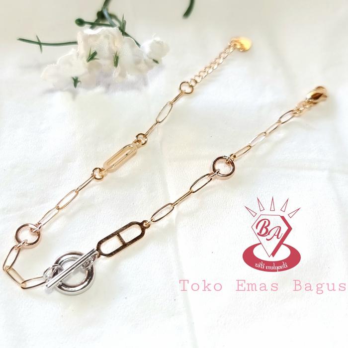 Gelang Emas Rantai Variasi HWT 6K Kadar 300