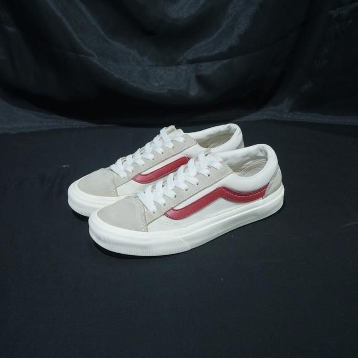 Sepatu vans old skool vintage off white red original bekas