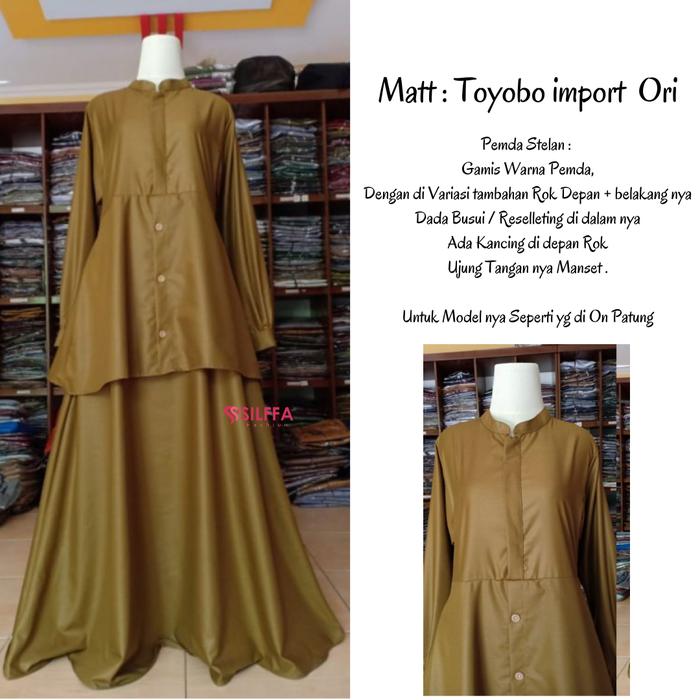 BAJU SERAGAM SETELAN PEMDA MODEL GAMIS DAN ROK GAMIS PDH KHAKI