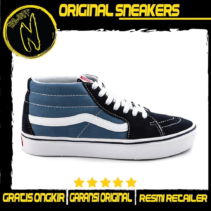 VANS Sk8 Mid Classic Comfycush Navy / Stv Navy White Original Resmi