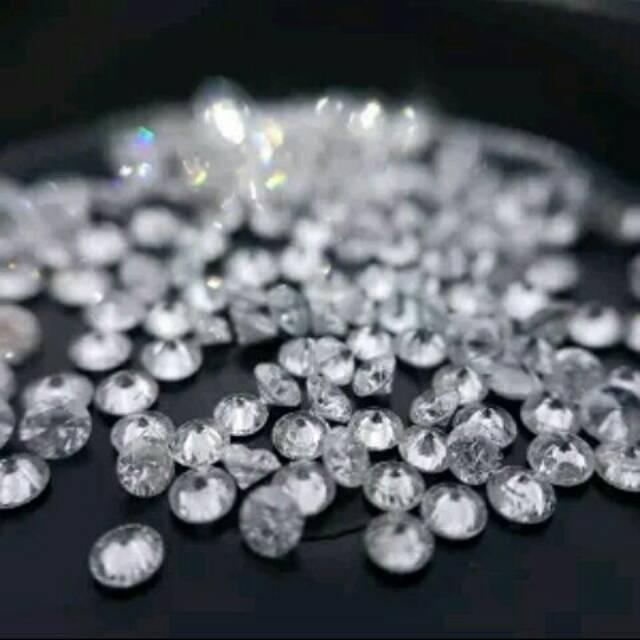 BERLIAN ASLI ORIGINAL Natural Diamond Tabur Putih Eropa 1.7mm Gugur 25 30 Murah Bukan Banjar