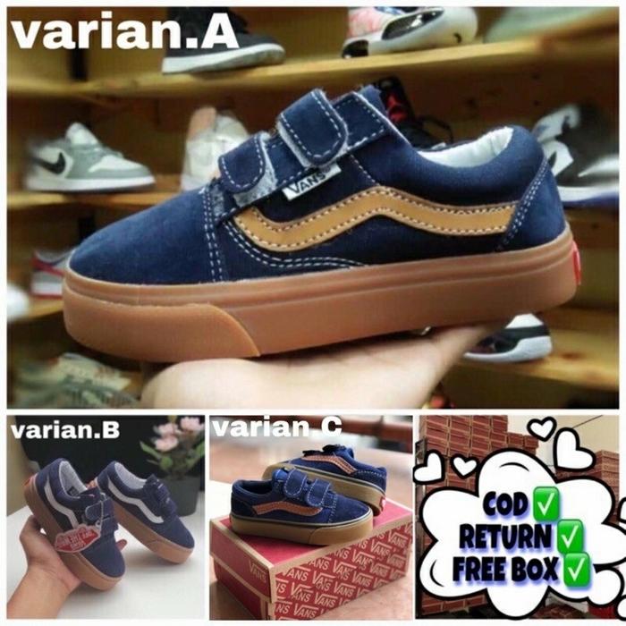 Sepatu Sneakers Anak Vans Old Skool Navy Gum/Blue Gum Laki Laki Good
