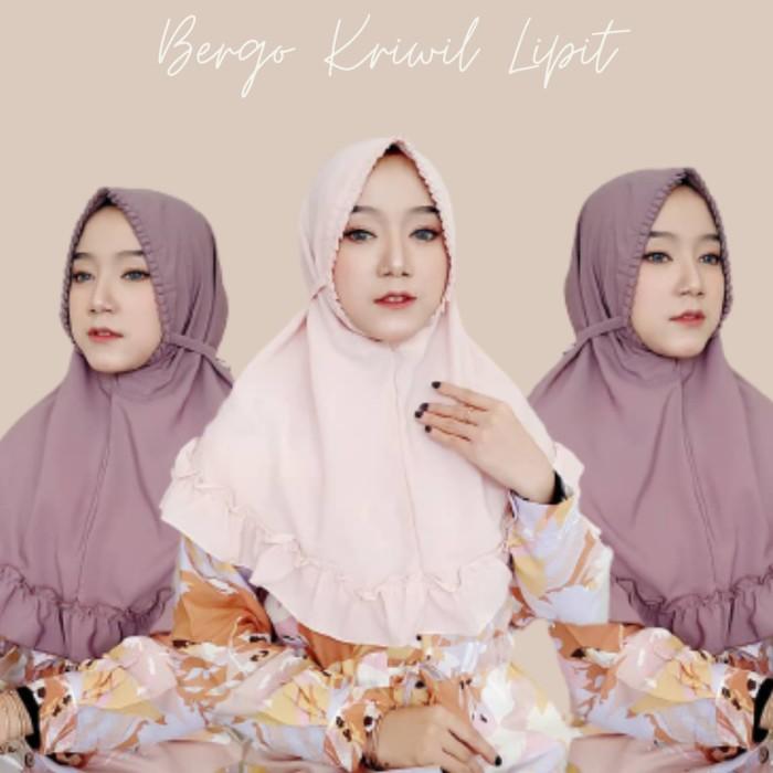 Hijab Instan Bergo Kriwil Lipit Tali | Jilbab Wolfis Grade A Tebal Kerudung Muslim