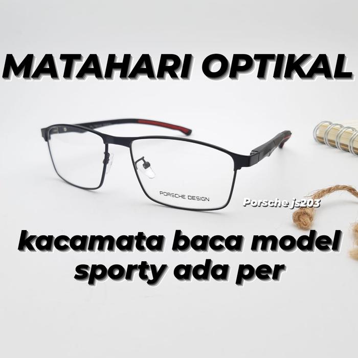 kacamata baca plus pria anti radiasi JS203 paket lensa anti BLUERAY