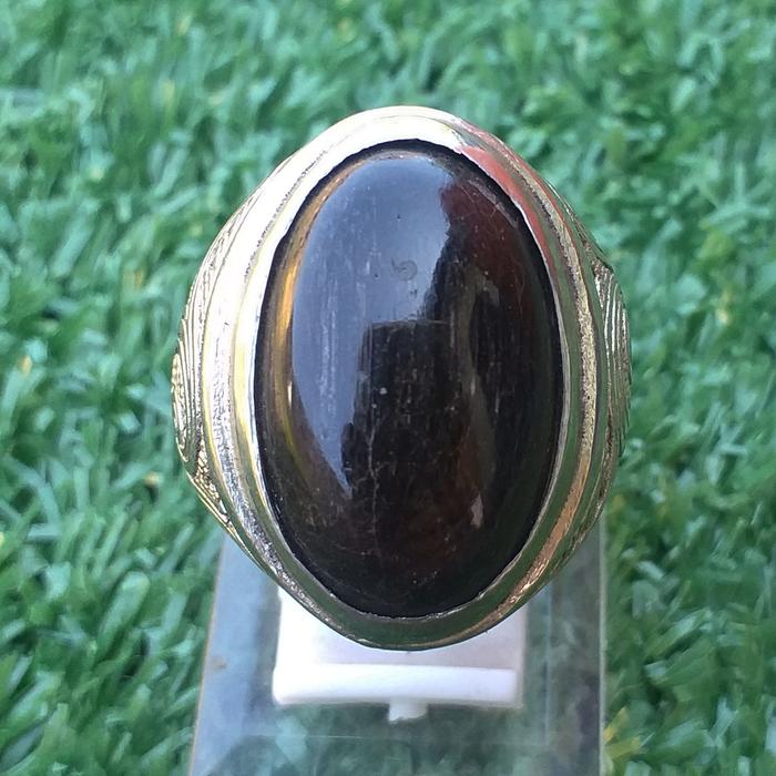 Batu Akik Galeh Kelor Hitam Polos Asli Fosil Alami Aura Wibawa Ring OK