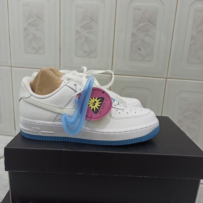 NIKE AIR FORCE 1 ULTRAVIOLET UV Reactive swoosh ORIGINAL 100%