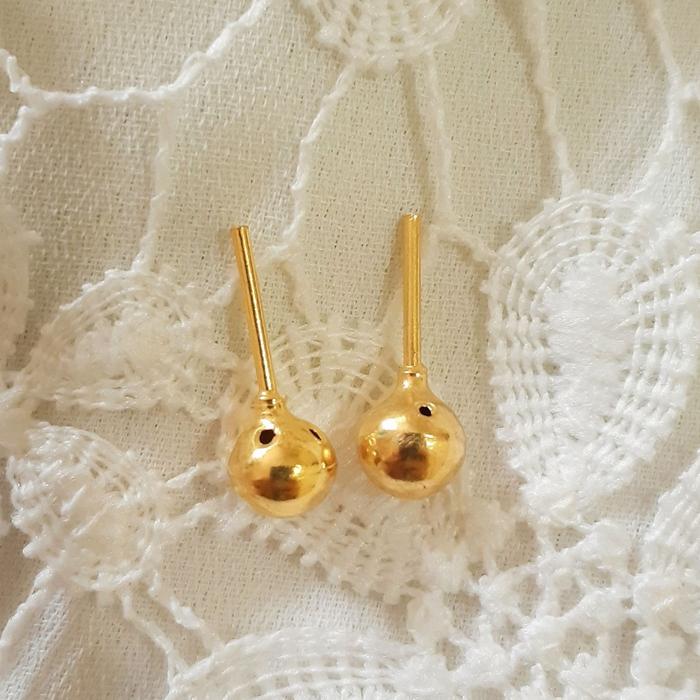 anting tusuk emas muda bulat 1 gram