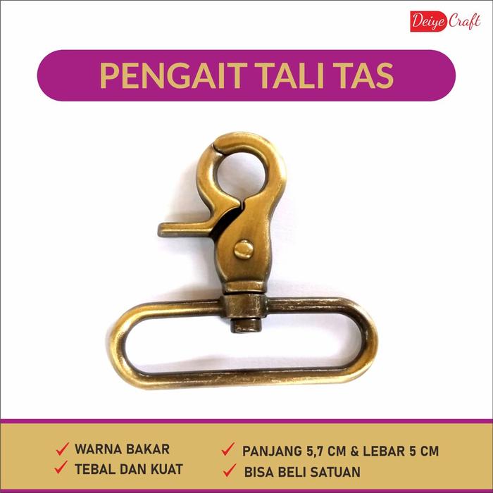 PENGAIT TALI TAS Bahan Besi Bakar Lebar 5cm