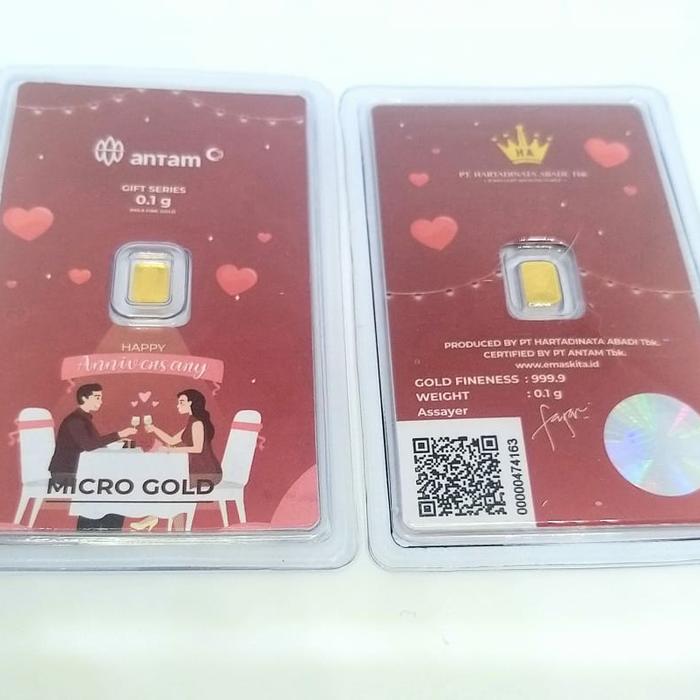 ANTAM HARTADINATA ANNIVERSARY MICROGOLD 0.1 GR/LM EMASKITA ANTAM HRTA