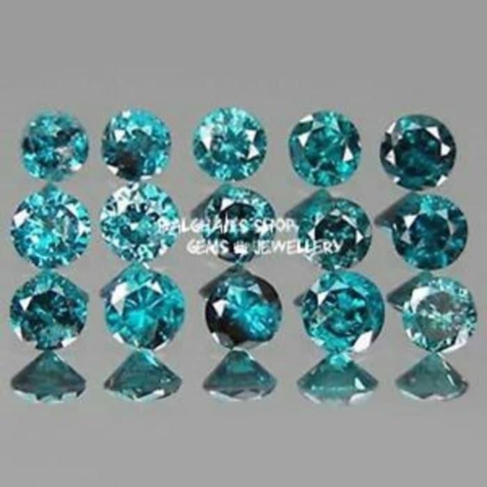 Berlian Biru Asli ORI Natural Blue Diamond Eropa Tabur 3 mm Gugur 10 Bukan Berlian Banjar Murah