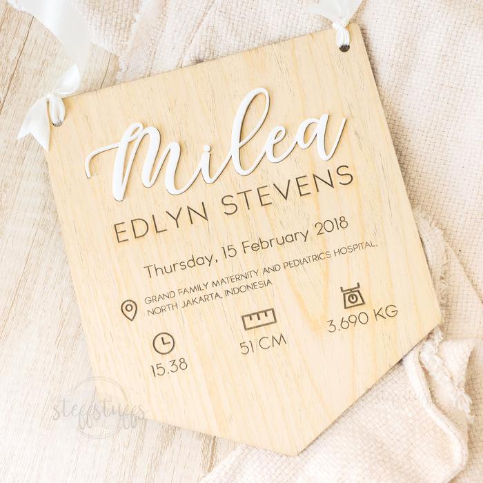 MILEA BABY BIODATA | Biodata Bayi | Wooden Nursery Dekorasi Kamar Anak