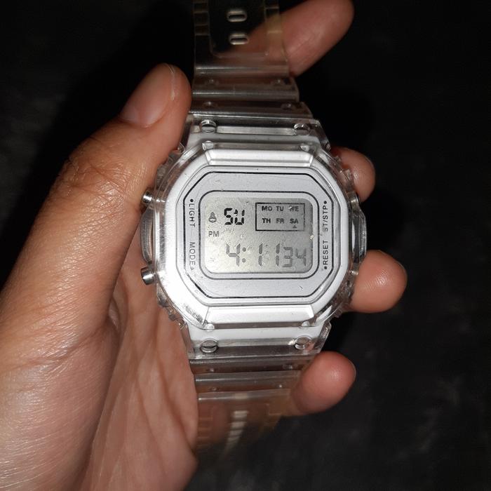 jam tangan wanita digital casio transparant
