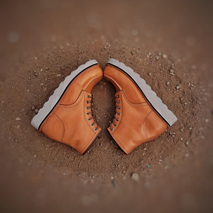 Moc Toe Custom - Sepatu Moc Toe Boots Kulit Sapi Asli
