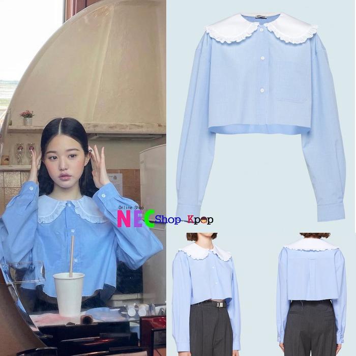 Wonyoung Izone - Fil a fil Ruffle Blouse