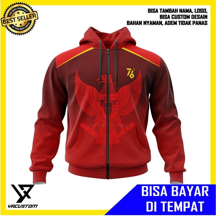 Jaket HUT RI 76 Kemerdekaan Indonesia 17 Agustus Hoodie Print 01