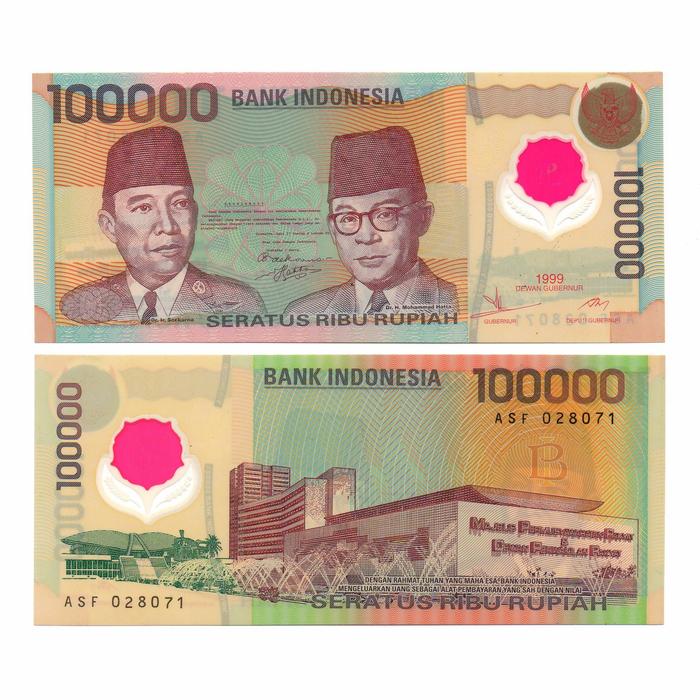 Uang Kuno 100000 Rupiah Polymer 1999 Gress
