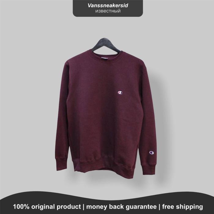 CREWNECK CHAMPION SMALL LOGO MAROON ORIGINAL