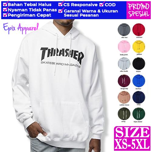 Jaket Tebal Polos Pria Wanita Original Distro Jumbo 4XL 5XL Thrasher L