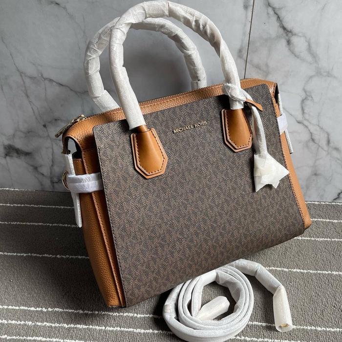 TAS MK Mercer Belted Medium SATCHEL BROWN ACORN SZ 32x22x13 CROSSBODY