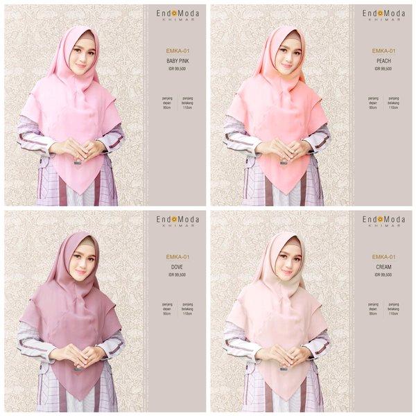 Hijab Emka 01Dove - Mocca - Pasta Endomoda - Jilbab Instan Syari