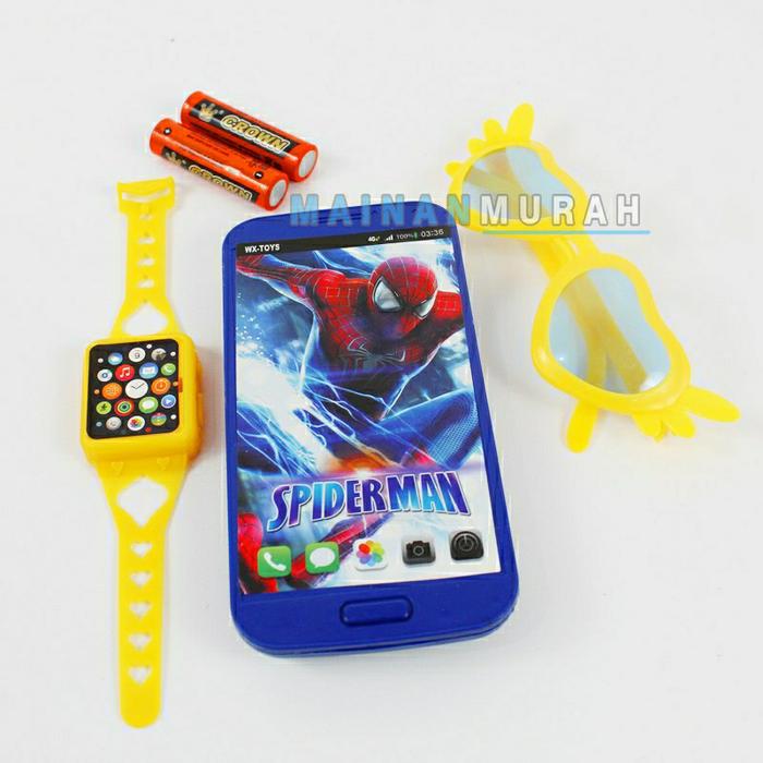 MAINAN ANAK HP MAINAN CZAR-080 HP MIANAN JAM TANGAN KACAMATA Spiderman