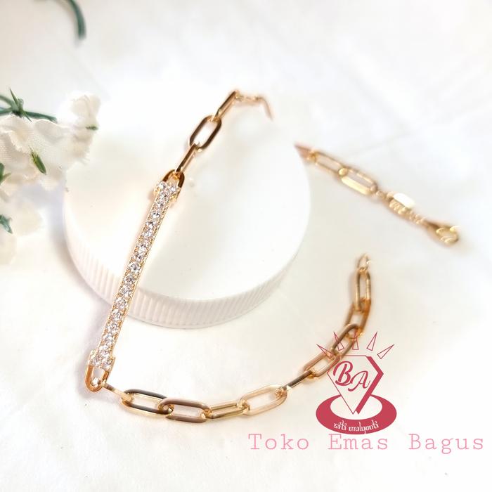 Gelang emas lotus 300 6k plat variasi putih