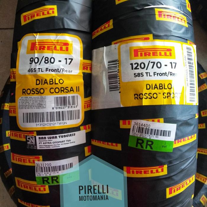 PAKET BAN PIRELLI DIABLO CORSA 2 90/80-17 & 120/70-17 DIABLO ROSOSPORT