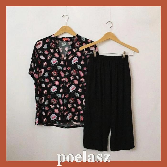 Setelan Baju Wanita POELASZ Rayon Premium / Celana Kulot - Bolzano