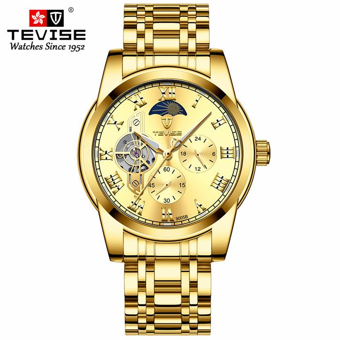 TEVISE 8466 Jam Tangan Pria Tourbillon Automatic Mechanical Watch