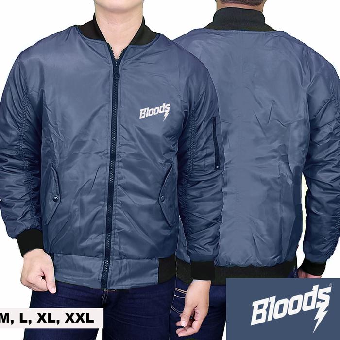 jaket bomber bloods logo bordir jaket bloods bomber bloods
