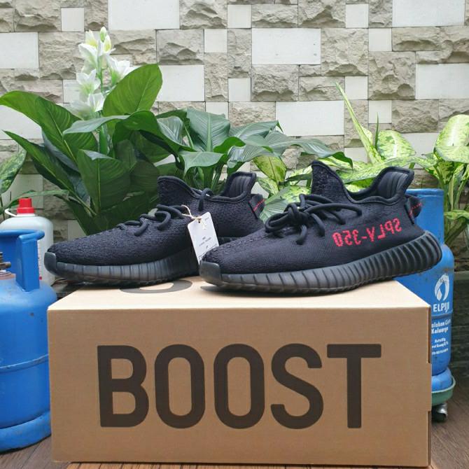 Adidas Yeezy Boost 350 Black Red Bred(Us 8.5)[CP9652] (100% Authentic)