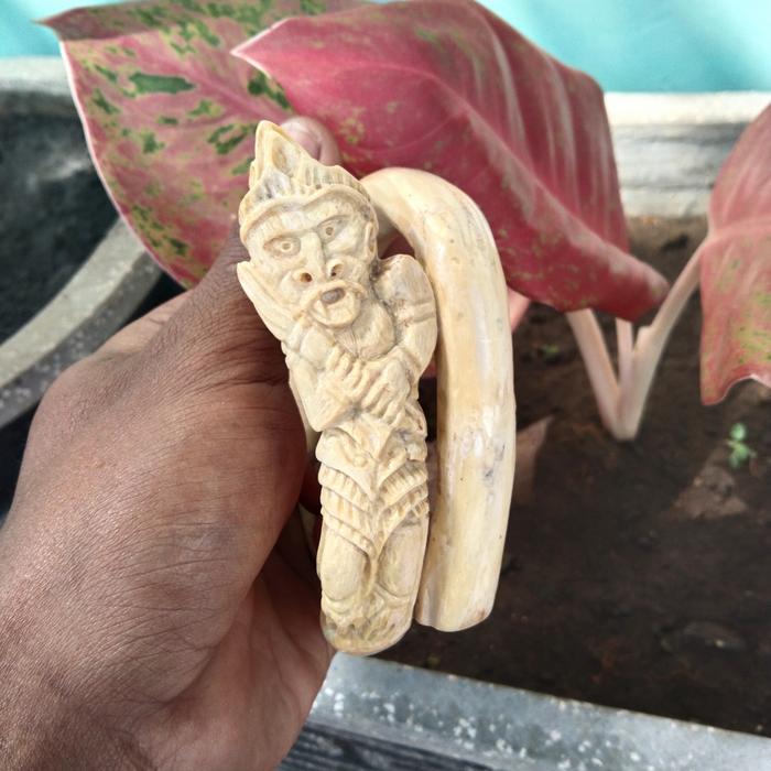 GELANG AKAR BAHAR PUTIH ORIGINAL,FULL UKIR HANOMAN
