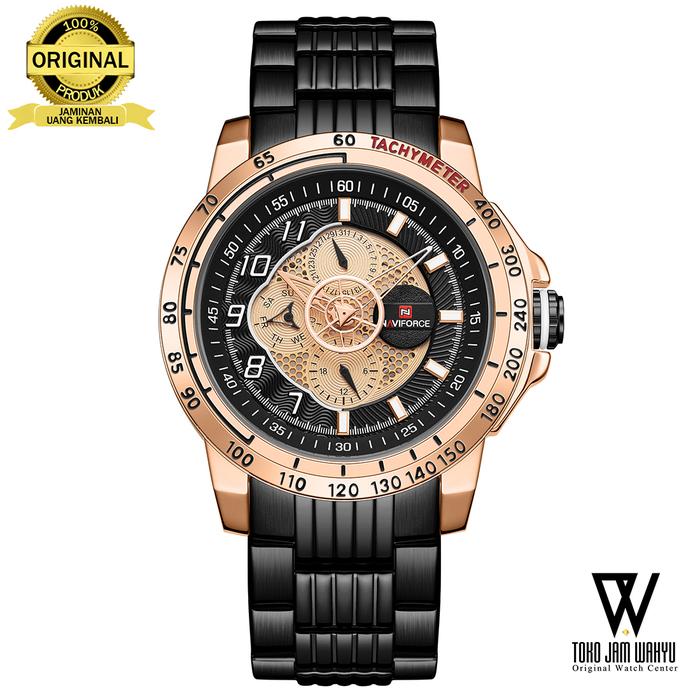Naviforce NF9180 C Jam Tangan Pria - Rosegold Black
