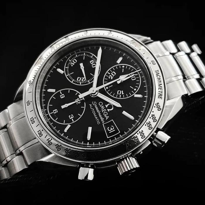 omega speedmaster date black dial automatic original