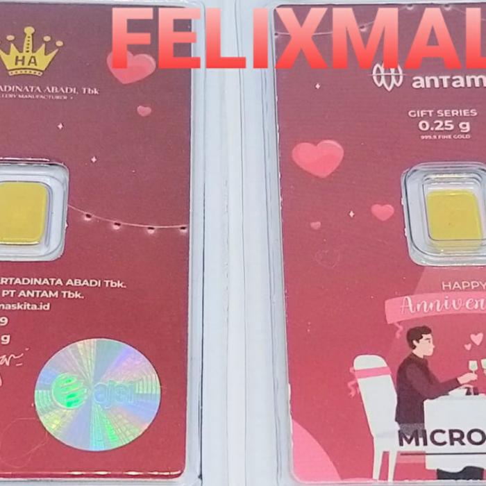 LM ANTAM HARTADINATA HAPPY ANNIV RED MICROGOLD 0.25 GR MICRO EMAS KITA