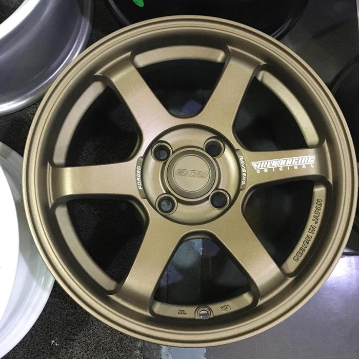 Velg racing ring 15 inch Rep. TE37 Saga JDM H4 mobil Ignis, Jazz, Brio