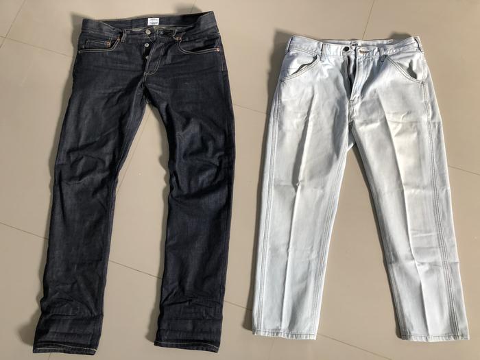PMP DENIM ( super thaistick indigo ) dan UNIQLO JEANS ( light blue )